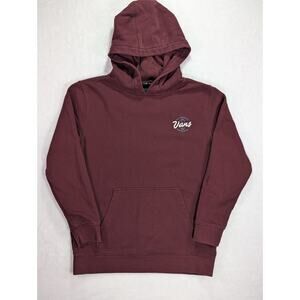 Vans Off The Wall Burgundy Hoodie Youth Large Boys Girls Maroon Sweatshirt